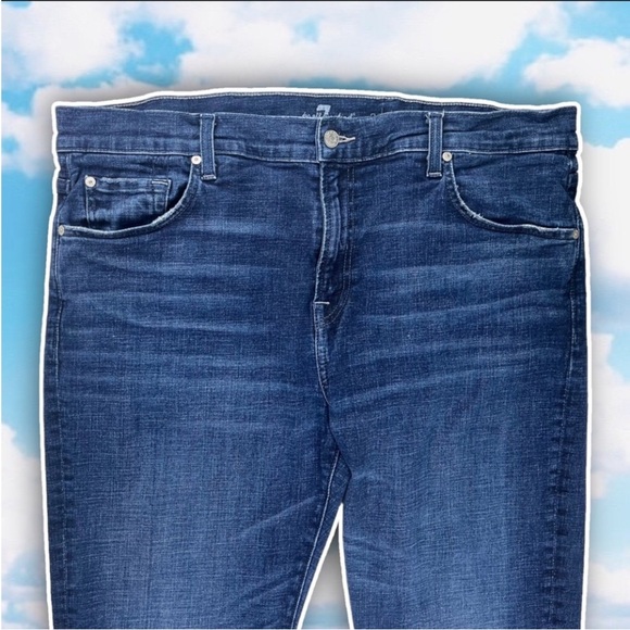 7 FOR ALL MANKIND Adrien Slim Fit Jeans 40x30 Back to School Denim Straight Leg - Picture 4 of 11